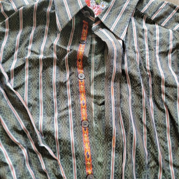 RARE Robert Graham Button Down Floral Embroidery Long Sleeve Dress Shirt 2XL XXL - Picture 5 of 16